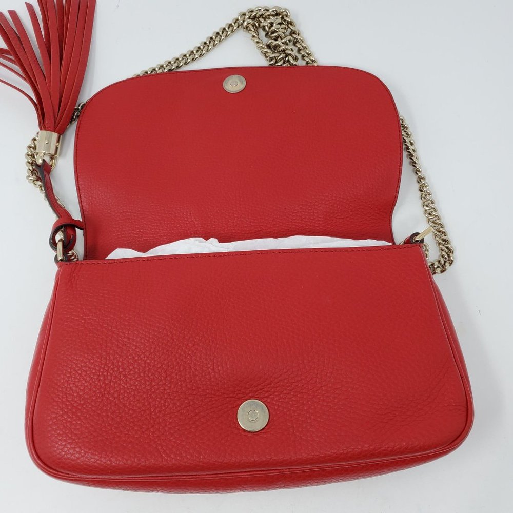 100% Auth Gucci Soho Small Red Crossbody/ClutchBag - Picture 8 of 16